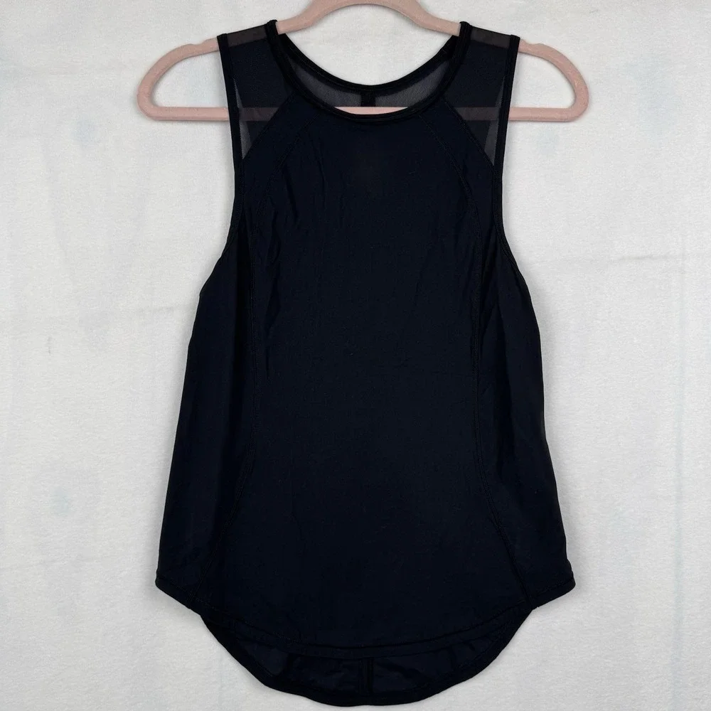 Lululemon Sculpt Tank Top Black Gym Workout Running Run Mesh Cutout‎ Yoga